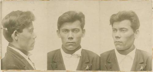 Studio portrait of a man, three views