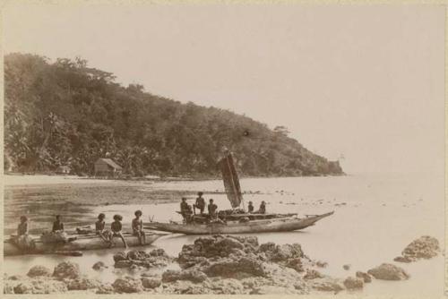 People in canoes