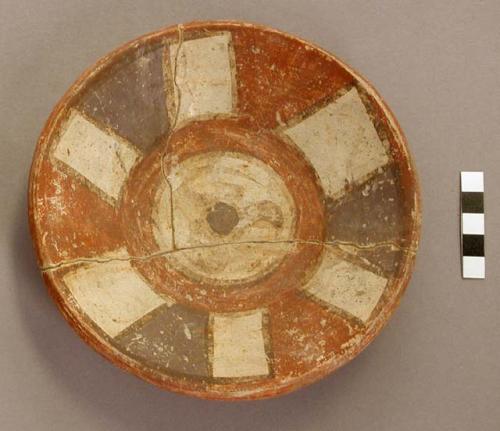 Polychrome pottery plate