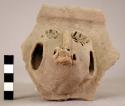 Pottery animal head - fragment of effigy vessel