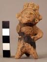 Small plain ware pottery figurine whistle? - human