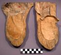 Pair of unfinished skin moccasins