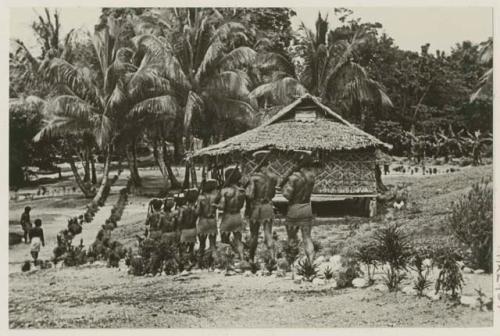 Police boys, view from behind