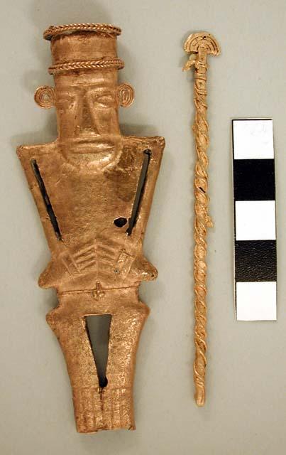 Gold ornament, human form