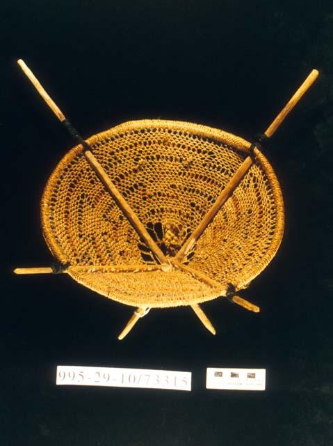 Netted cone-shaped miniature burden basket