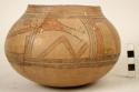 Polychrome pottery jar - restored