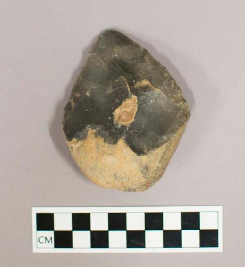 3 flat triangular and cordiform flint hand axes