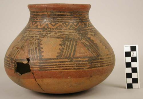 Mora polychrome pottery jar - restored