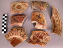 7 polychrome potsherds