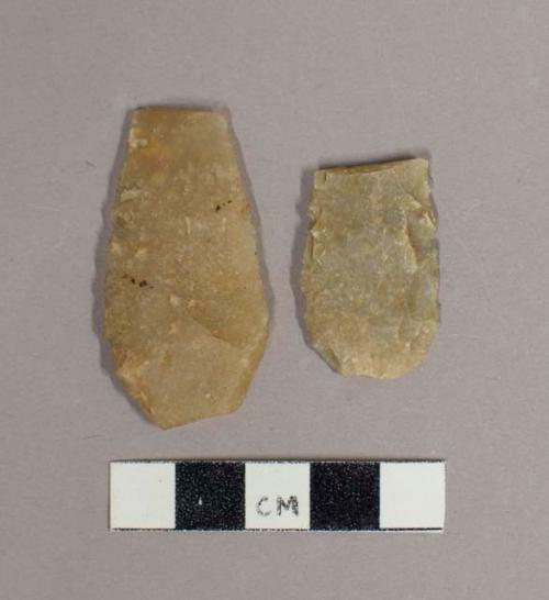 2 laurel leaf flint point fragments