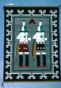 Pictorial rug, two yei bi chai rug figures in profile