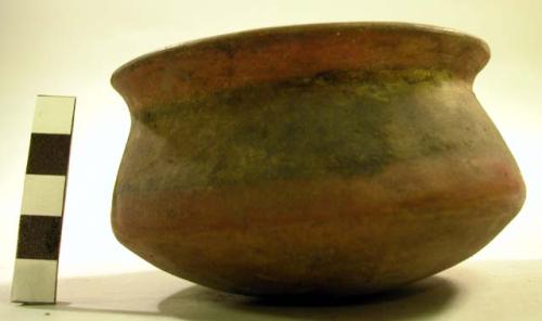 Ceramic, complete vessel, bowl, flanged rim, plain.