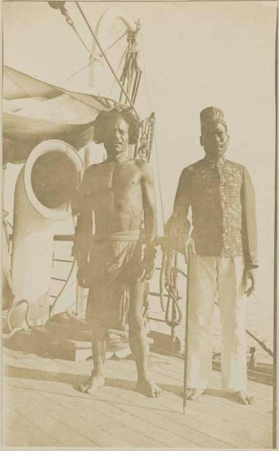 Two men on boat or dock