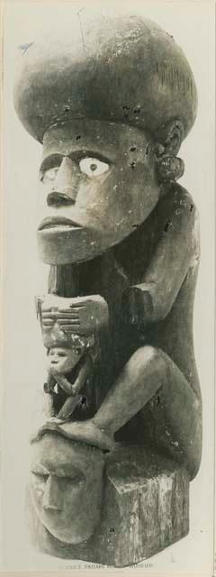 Carved anthropomorphic figure