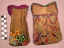 Tobacco pouches; beaded and chain stitch decoration