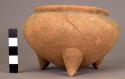 Pottery vessel- shallow, unpainted reddish bowl of terra cotta type