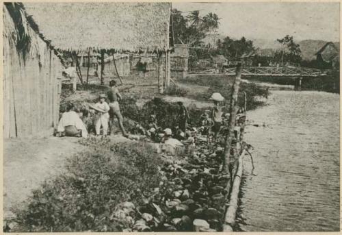 View along canal in Moro village