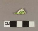 Green transfer printed creamware body sherd