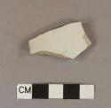 Undecorated white salt glaze stoneware body sherd