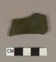 Olive green flat glass fragment