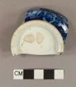 Earthenware, refined, pearlware; blue transfer printed, base sherd