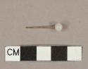 Cuprous alloy straight pin fragment with plastic faux pearl head