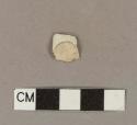 Undecorated creamware body sherd, probably a handle sherd