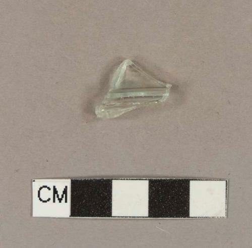 Molded aqua bottle glass fragment