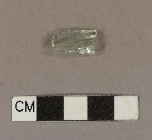 Molded aqua bottle glass fragment