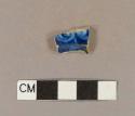 Blue transfer printed (flow blue) whiteware body sherd