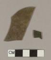 Olive green flat glass fragments