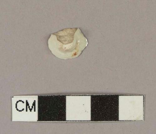 Undecorated pearlware foot sherd