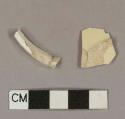 Undecorated creamware base sherds