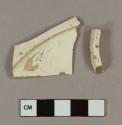 Undecorated creamware base sherds