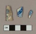 Blue transfer printed whiteware body sherds