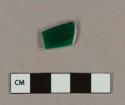 Green bottle glass fragment with white glass layer