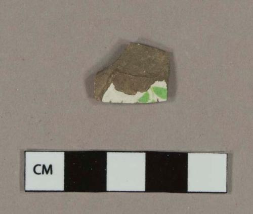 Polychrome hand painted whiteware body sherd