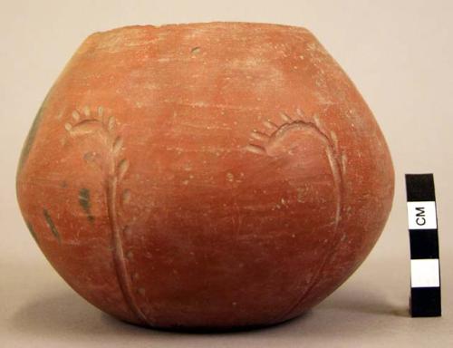 Red pottery bowl