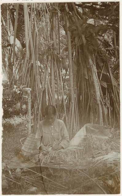 Woman weaving