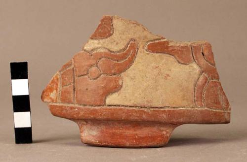 Fragment of jar.  Incised & painted decorations.