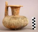 Spout- handled jar, fluted