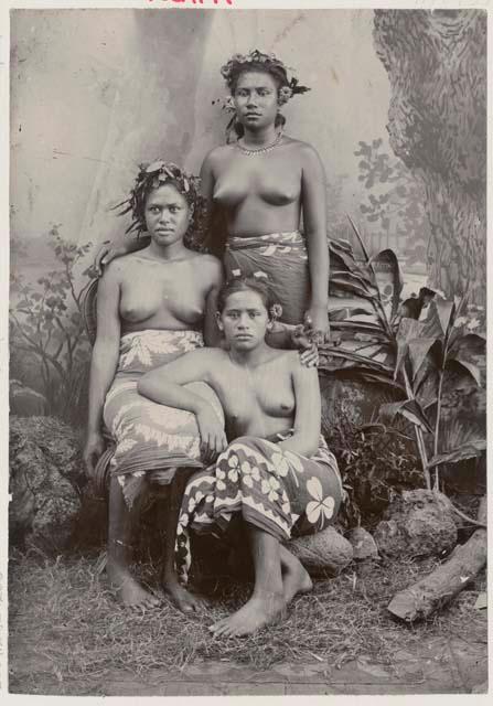 Studio portrait of three women