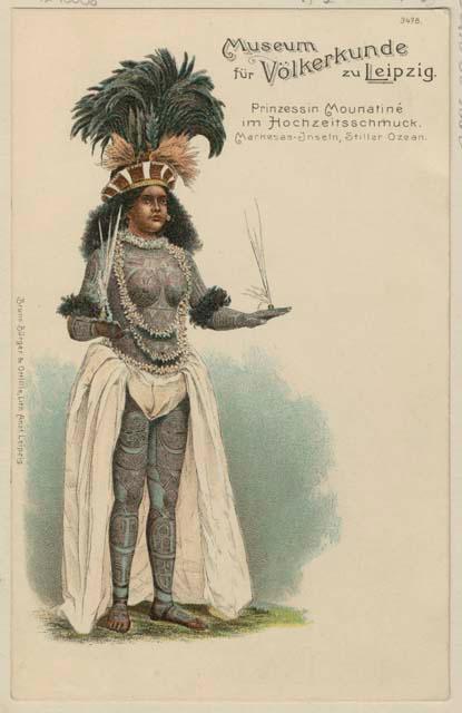 Woman with headdress and tattoos