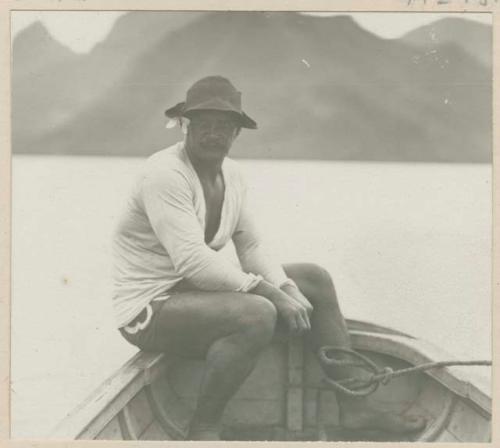 Man sitting in boat