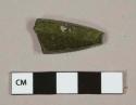 Dark olive green bottle glass body fragment