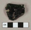 Dark olive green bottle glass body fragment