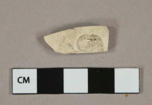 White lead glazed earthenware vessel body fragment, white paste, undecorated