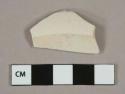 White undecorated salt glazed stoneware vessel base fragment, white paste