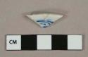 Handpainted blue on white porcelain vessel body fragment, white paste