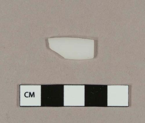 Milk white bottle glass fragment